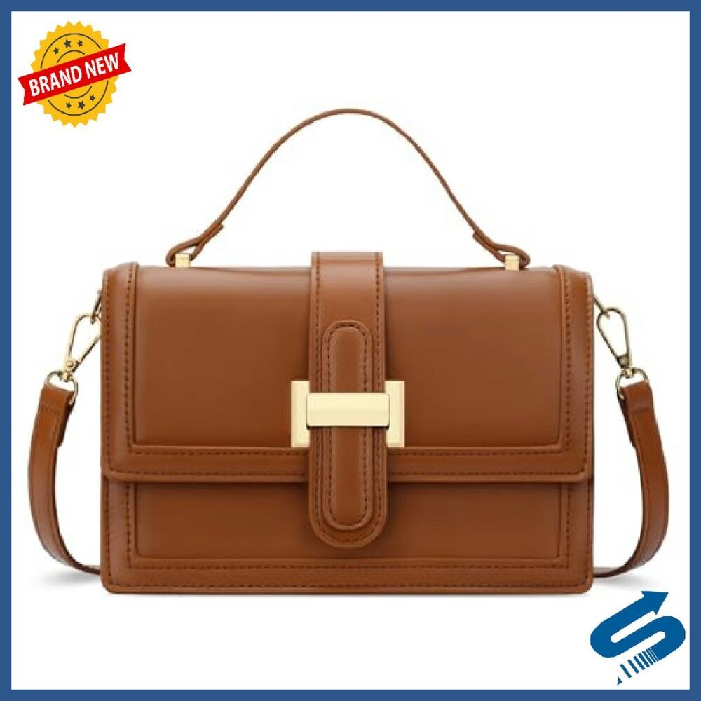 Leather Crossbody Bag with Top Handle, Adjustable Strap, Roomy Small Purse - Picture 2 of 8